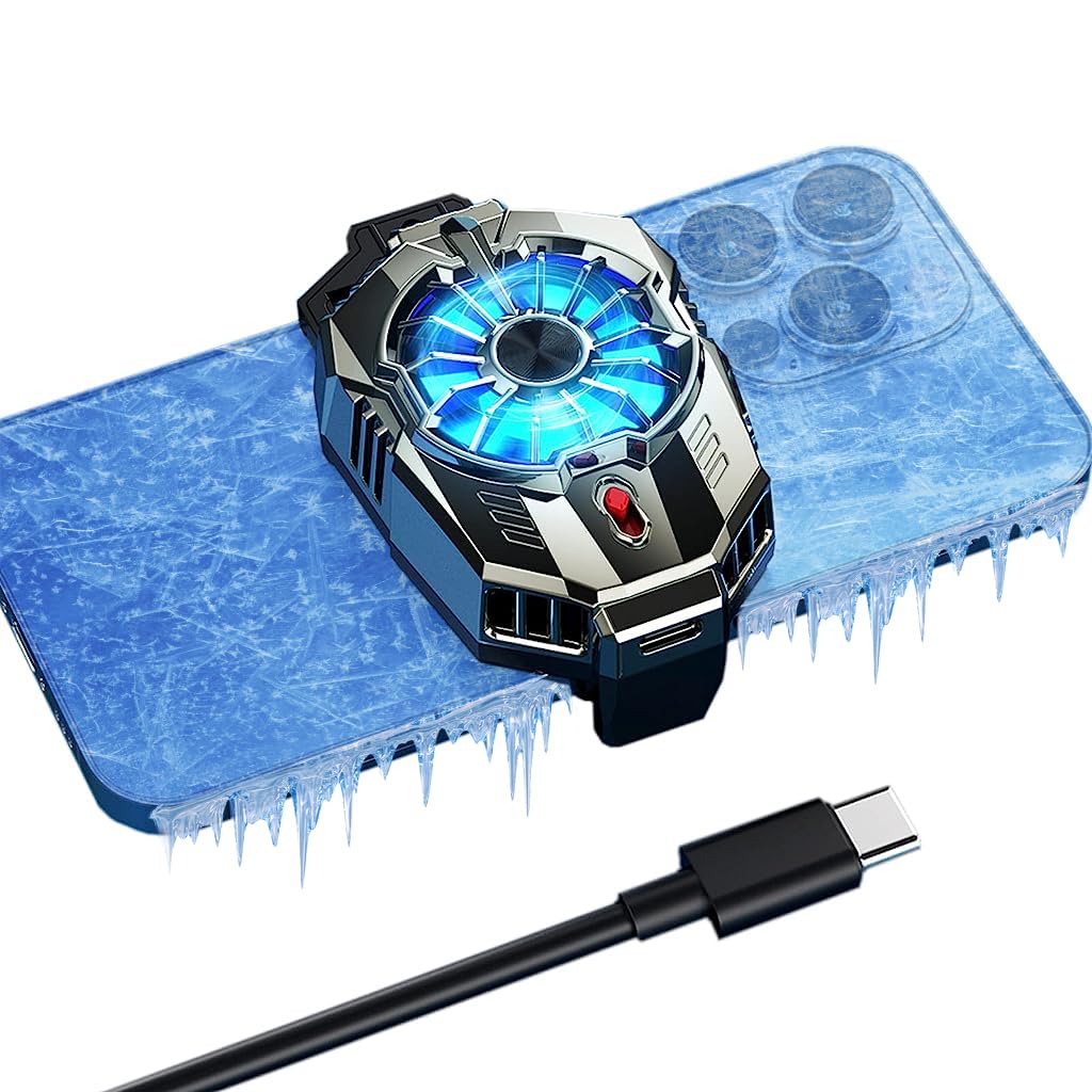 Verilux Phone Cooler for Gaming, Universal Moblie Cooler with Two Cooling Speeds, Mobile Phone Radiator Case for iPhone Android Smartphones from 4.5 to 7in, Cell Phone Cooler for Gaming Phone Verilux Phone Cooler for Gaming, Universal Moblie Cooler with Two Cooling Speeds, Mobile Phone Radiator Case for iPhone Android Smartphones from 4.5 to 7in, Cell Phone Cooler for Gaming Phone
